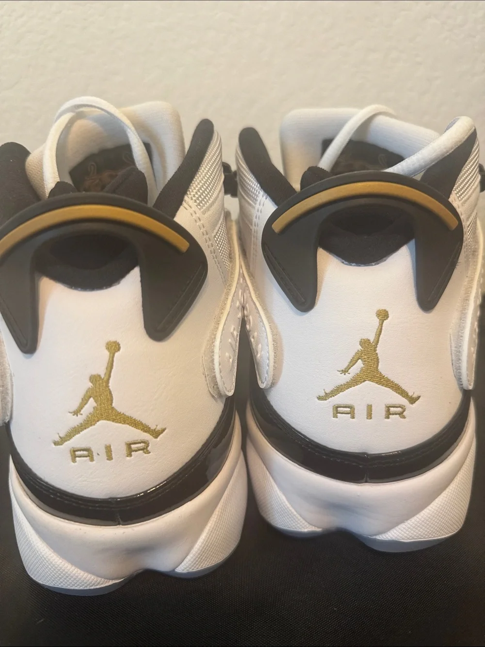 Jordan 6 rings DMP Men’s White and Black High-Top Basketball Sneakers authentic